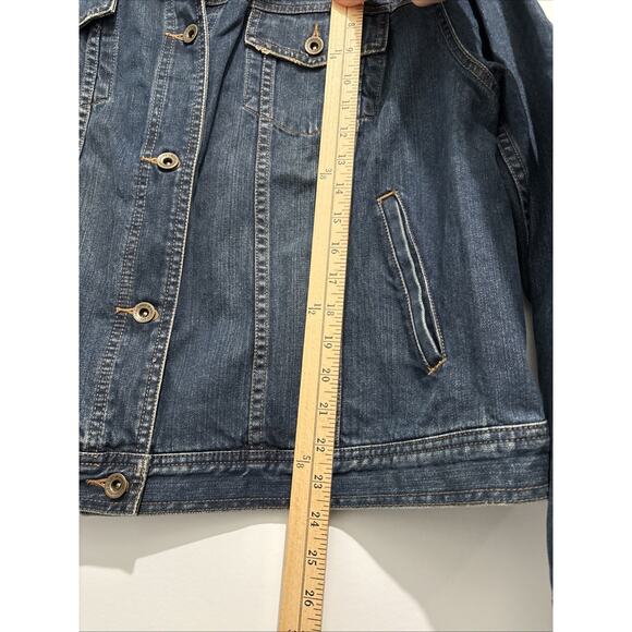 Lauren Jeans Co Women’s Denim Jacket 1X Classic Blue Trucker Relaxed Vintage Y2K - Picture 12 of 12